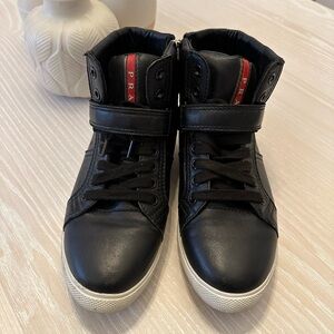 Authentic Prada woman’s Black High-Top Sneakers 38/ 7.5